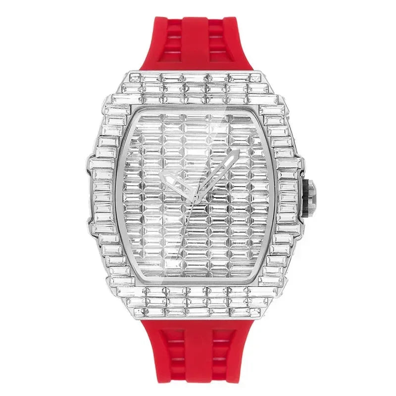 Luxury Black Zircon Tonneau Watch for Men | Unique Rectangular Mille Style Wristwatch | Iced Out Waterproof Clock | 2026 Fashion Dropshipping | Caratix - CaratixJewelry
